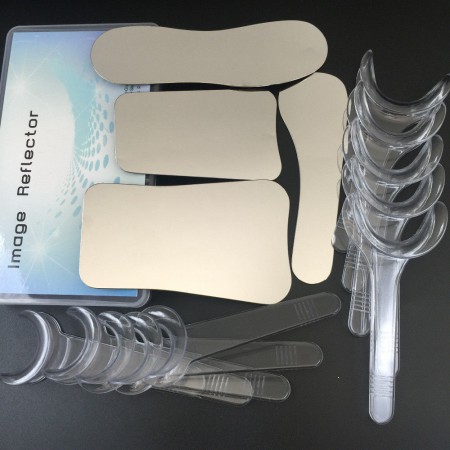 Miroir Anti-buée dentaire, photographie orale, en acier inoxydable, avec  lumière LED, réflecteurs orthodontiques occlusaux